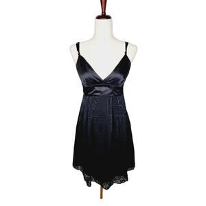 GUESS Black Silk Blend Deep V-neck Strappy Cocktail Party Dress - Size 5